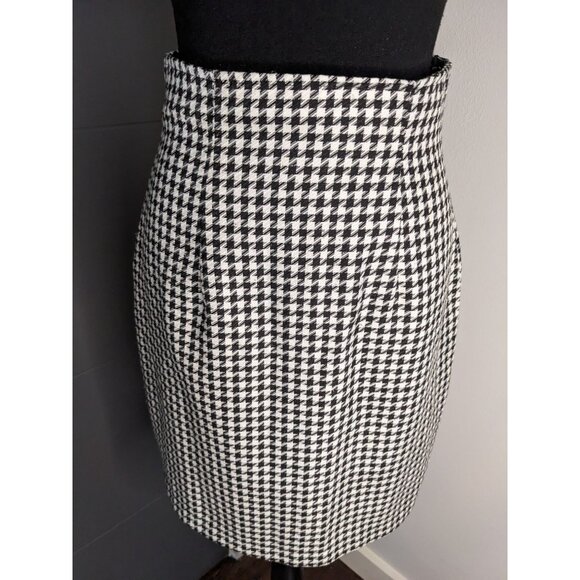 Vintage La Belle High Waisted Houndstooth Pencil Skirt - Made in USA - Picture 2 of 7